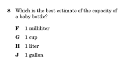 assessment item from TEA's released tests