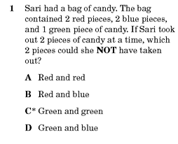 assessment item from TEA's released tests