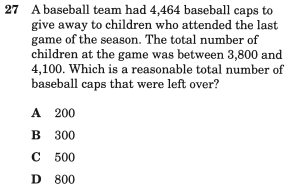 assessment item from TEA's released tests